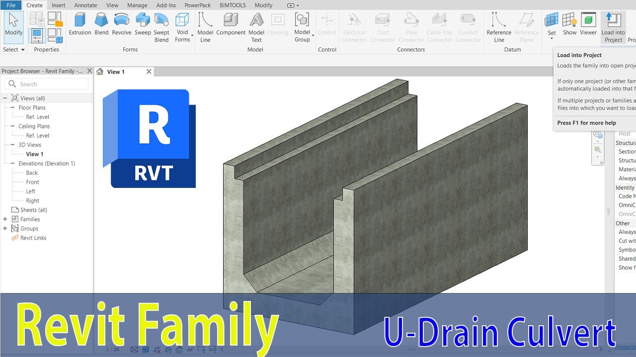 REVIT FAMILY  - Create U Drainage Family in Revit – Step-by-Step Tutorial #bim