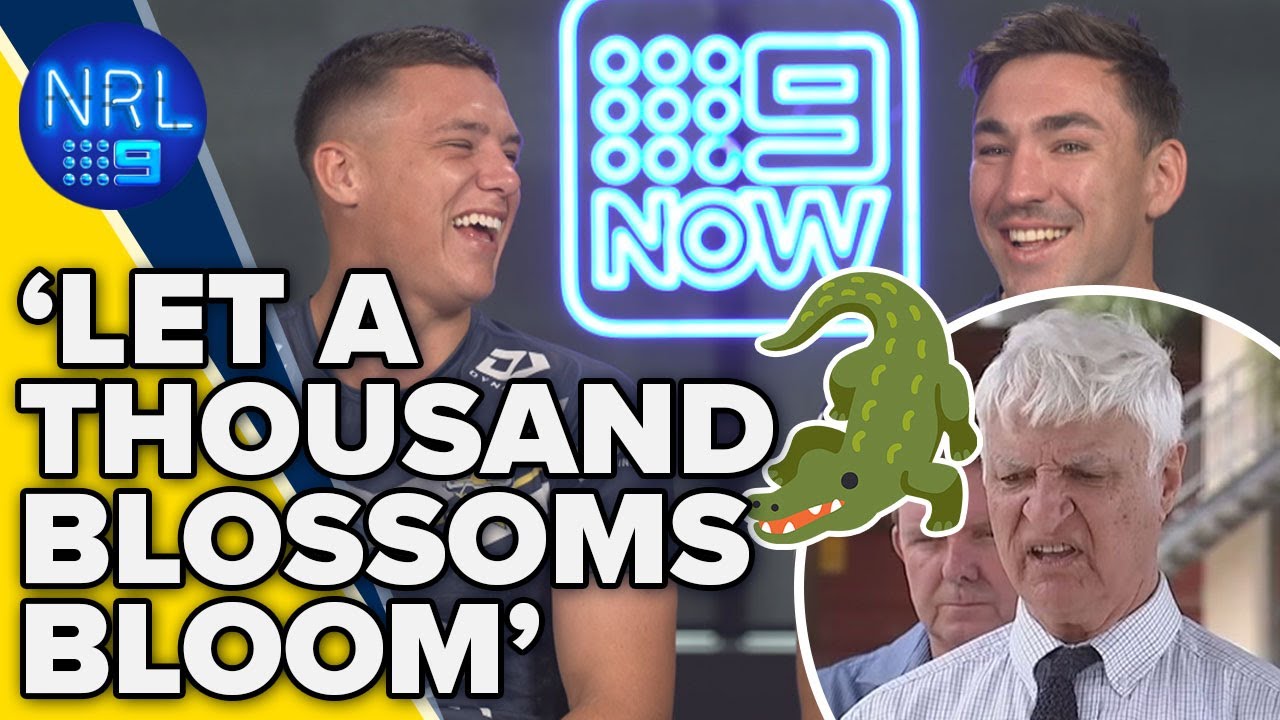 Drinkwater & Robson HILARIOUS reaction to Bob Katter's viral crocodile video | NRL on Nine