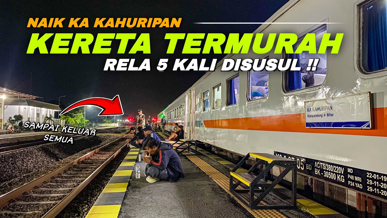 PERJALANAN DIHAJAR 5 KERETA NGEBUT!! Trip Naik Kereta Api Kahuripan 