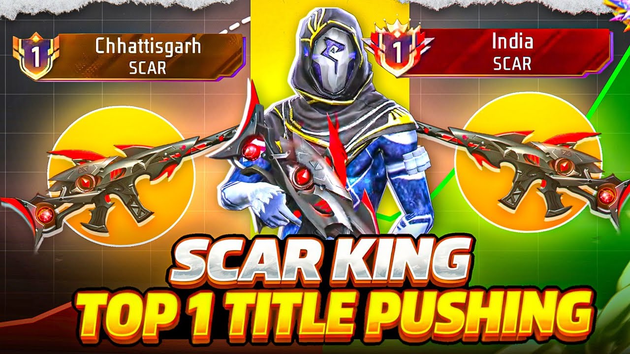 Top 1 Title Pushing In Scar | Squad Rank Pushing 