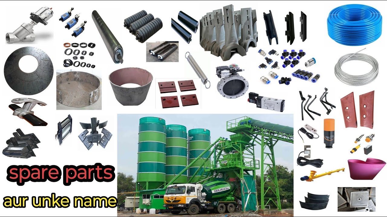 Top 25 Spare Parts of Batching Plant | mechanical spare Parts for management || RMC plant stocks