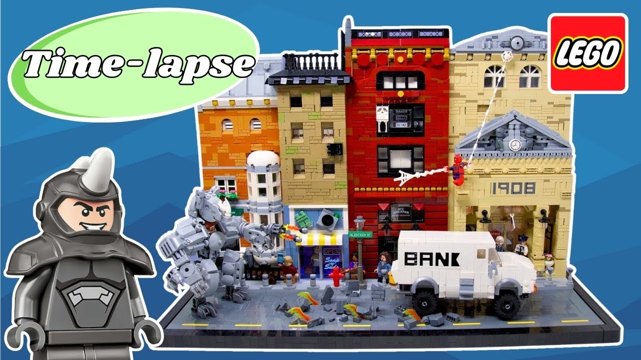 Huge LEGO Spider-Man & Rhino MOC Time-Lapse