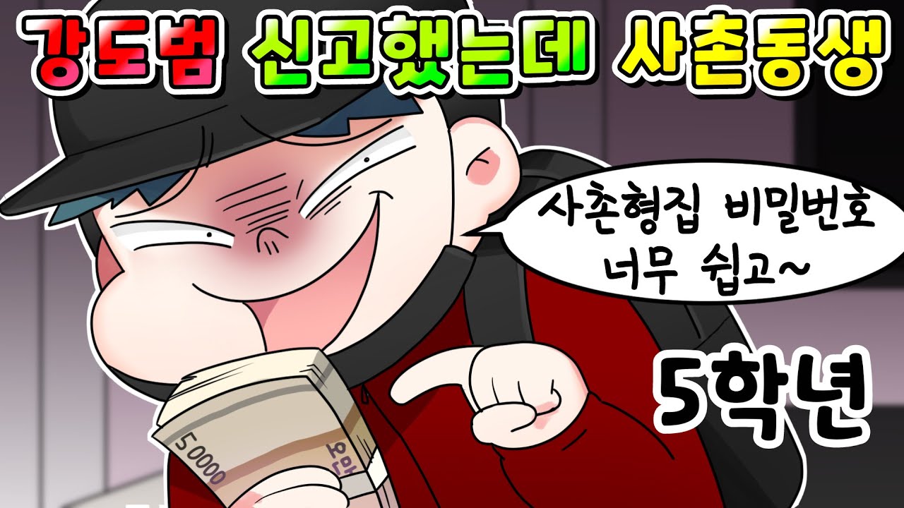 (사이다툰)집에 강도가 들어 신고했는데 범인이 사촌동생 잼민이/영상툰/썰툰/