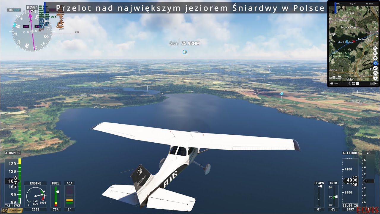 Lot 120. Lotnisko Szymany EPSY Polska - Lotnisko Giże EPGE Polska. GForceR TX4070 Ti 16GB.4K