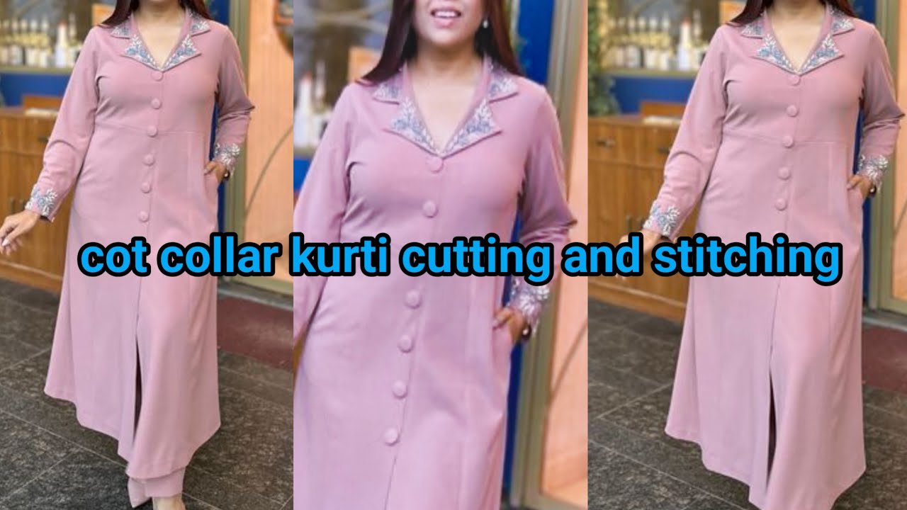 Cot collar kurti cutting and stitching || new designer dress  || cot sat kurti cutting & stitching ?