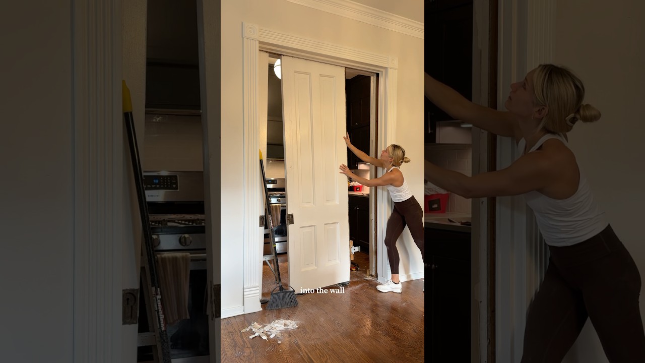 FULL POCKET DOOR RESTORE 🚪#doorrepair #paintremoval