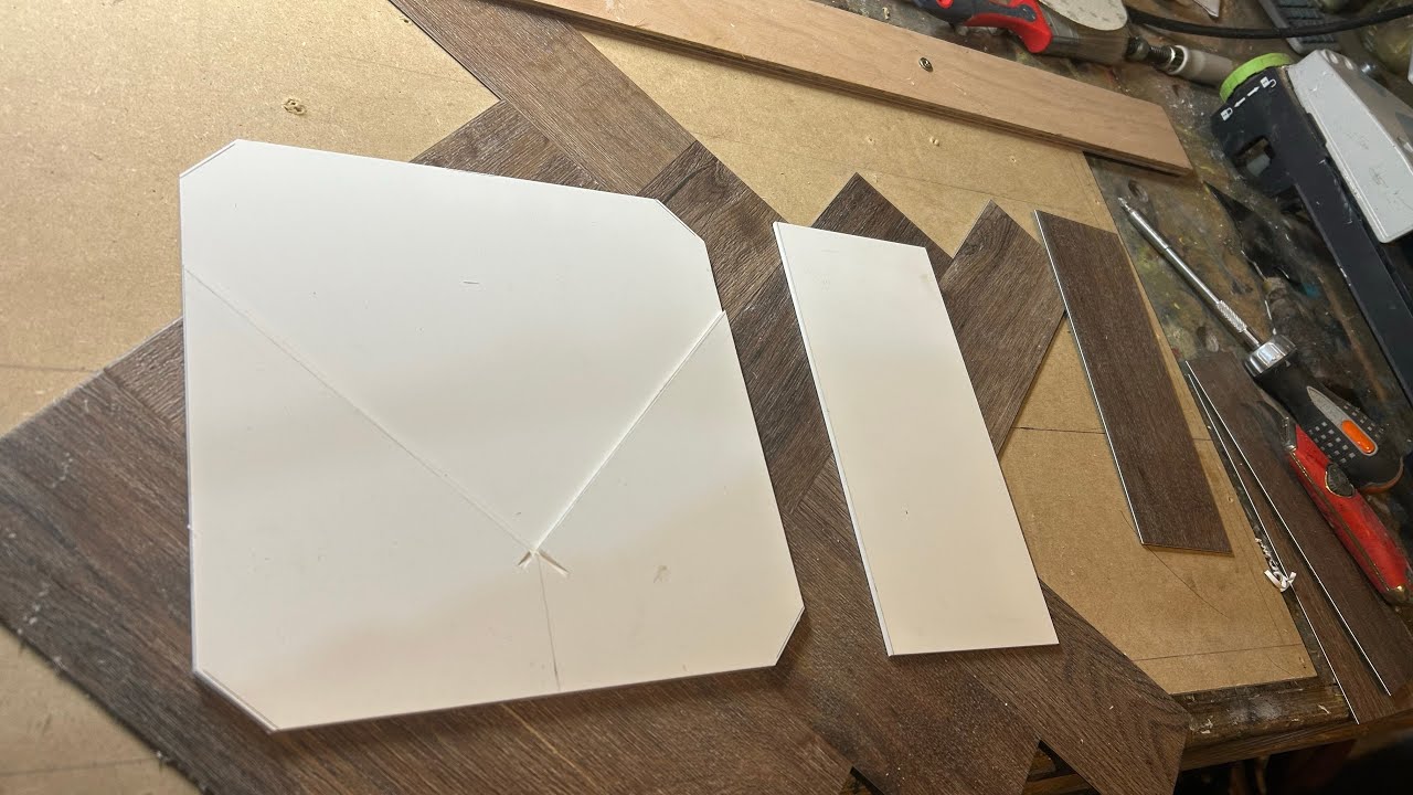 How to make a scribing board for herringbone floors.