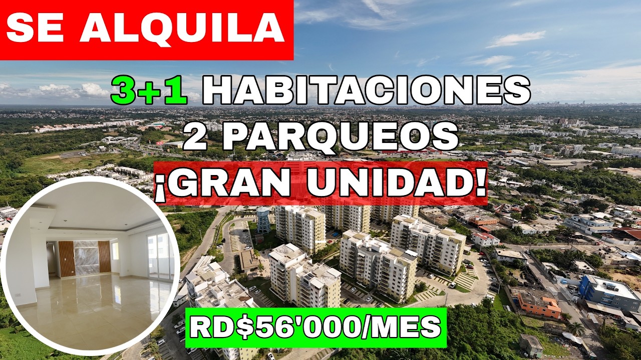 [T7A303]SE ALQUILA Gran Unidad Residencial Alvento | 163 m² | 3+1 Habitaciones | SANTO DOMINGO NORTE