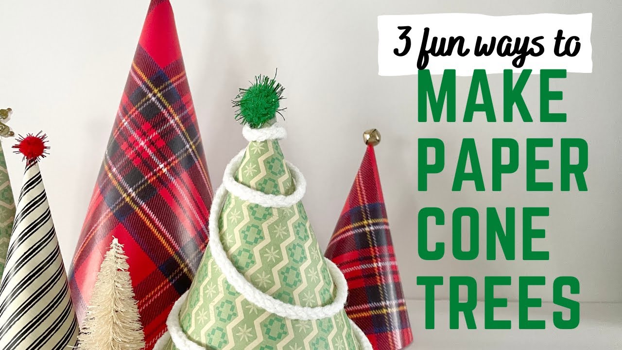 3 Easy Ways to Make Paper Cone Trees for Christmas Decor - DIY Table Top Trees