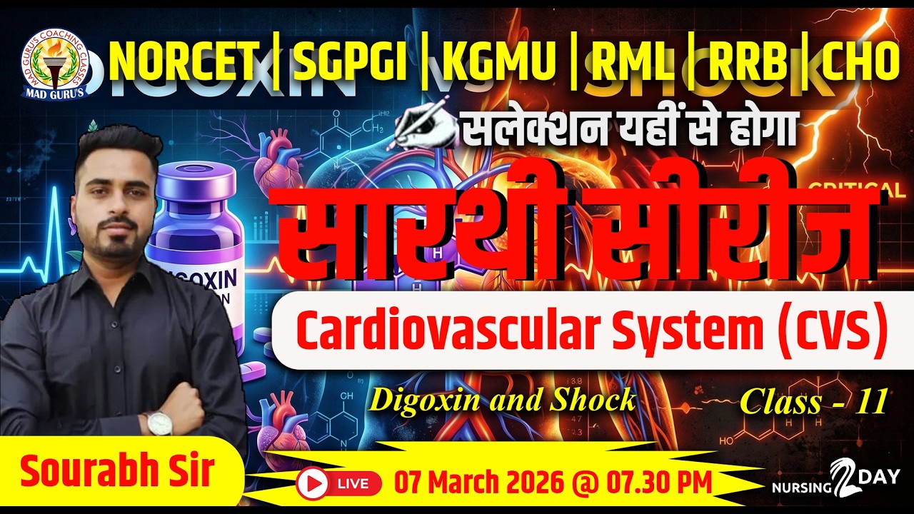 Master Digoxin & Shock Pharmacology | CVS Special Class 11 | Nursing Exams 2026