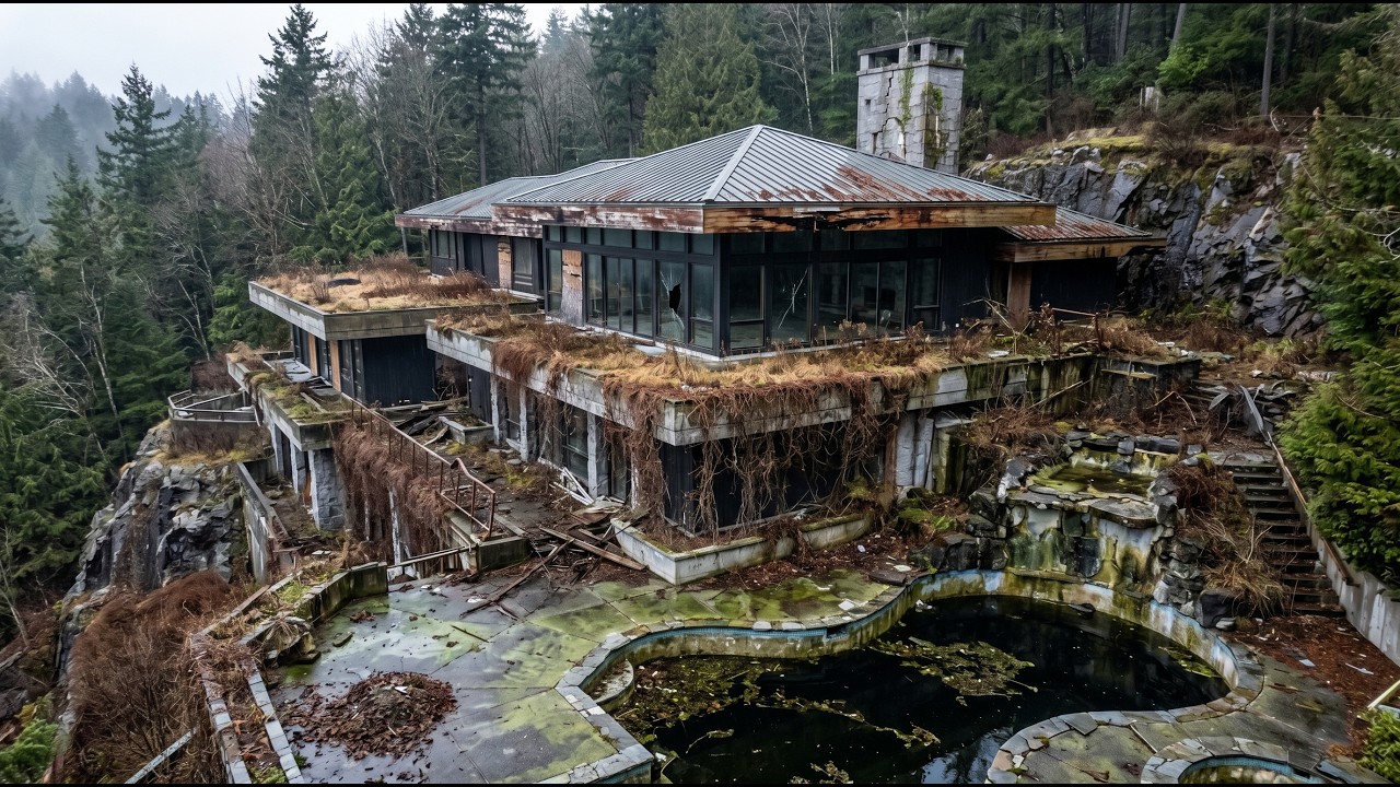 Restored an Abandoned Cliffside Forest Mansion into a Luxury Waterfall Villa | AI ASMR Restoration