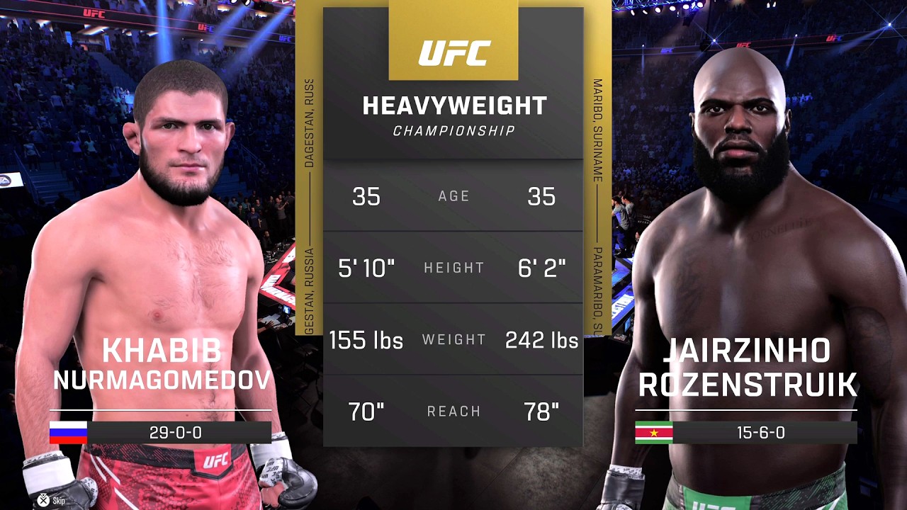 Khabib Nurmagomedov vs Jairzinho Rozenstruik Full Fight - UFC Fight Of The Night