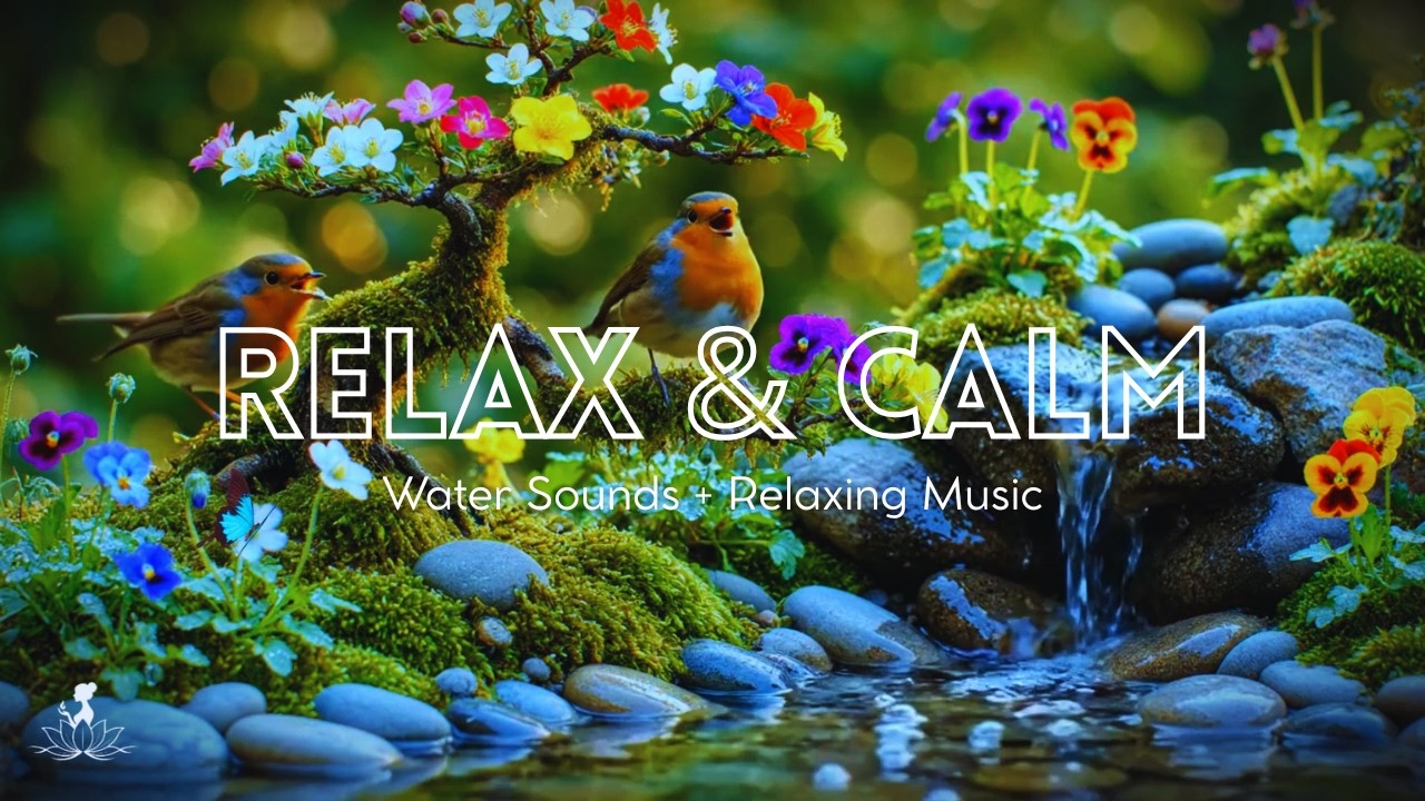 Soothing Piano Music with Flowing Water 🌻💦 Inner Peace & Stress Relief, Easing Anxiety & Depression