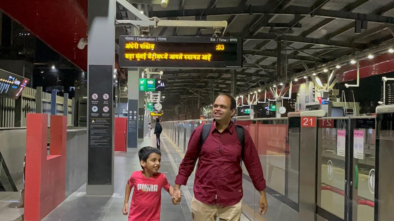 Mumbai Metro 7 - Ghatkopar- W. E . Highway - MAGATHANE in new metro- Red line