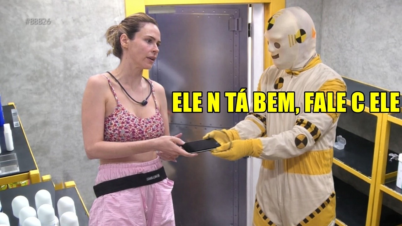PRODUÇÃO CHAMA ANA PAULA NA DESPENSA MANDA ELA PEGAR CELULAR P VER MENSAGEM DO PAI DELA