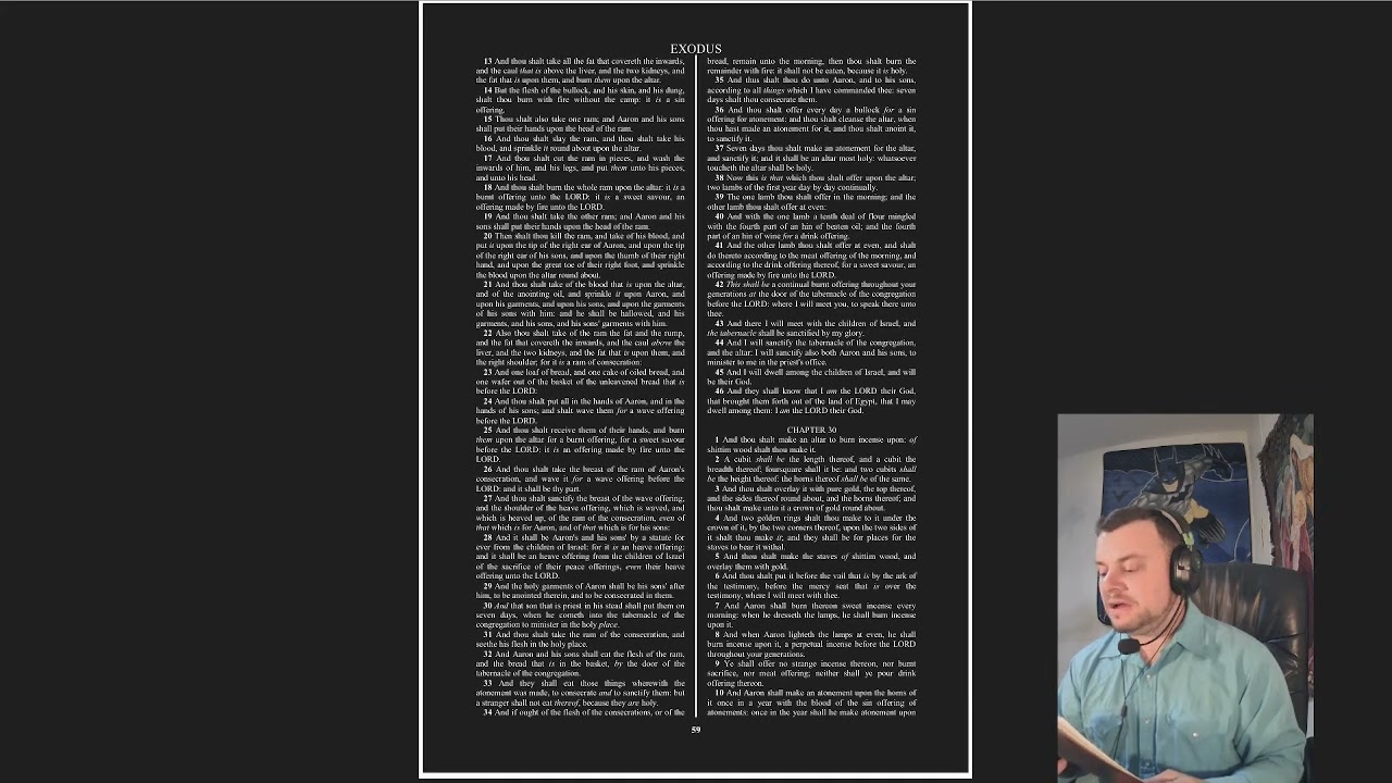 A Chapter A Day To Keep The Devil At Bay, Exodus Chapter 29 NLT (KJV on screen)