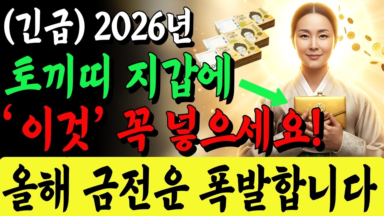 2026년 토끼띠 금전운 대폭발! 지갑에 꼭 넣어야 할 것ㅣ51년생 63년생 75년생 87년생 토끼띠 재물운