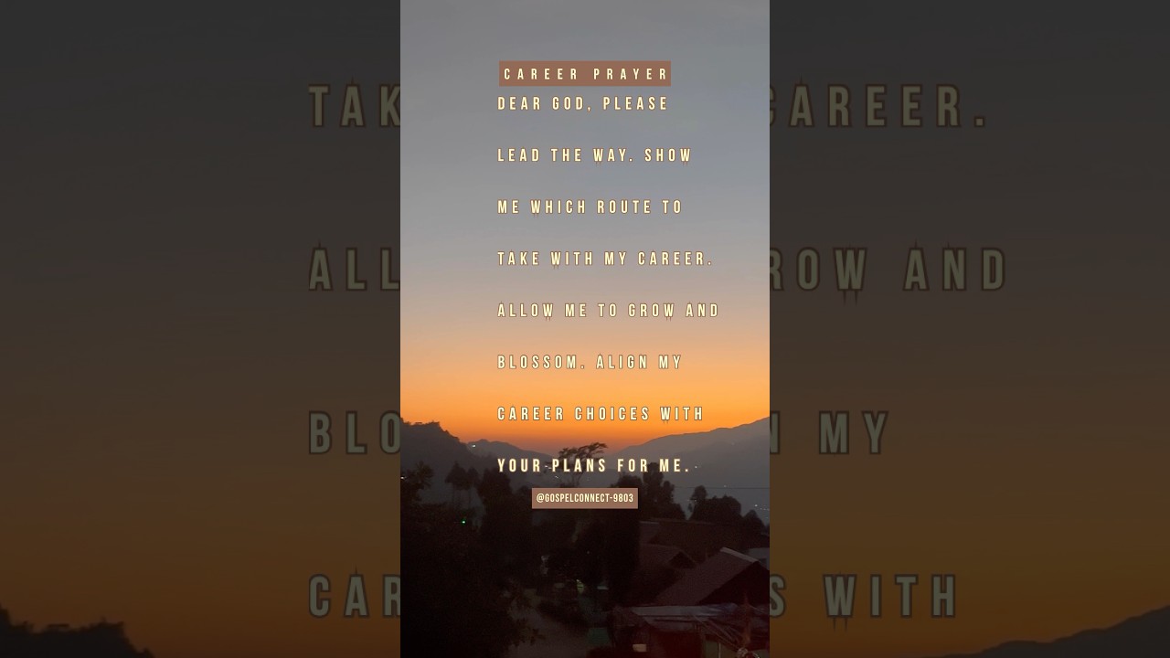 Prayer for Career Alignment & Total Trust in God’s Plan 