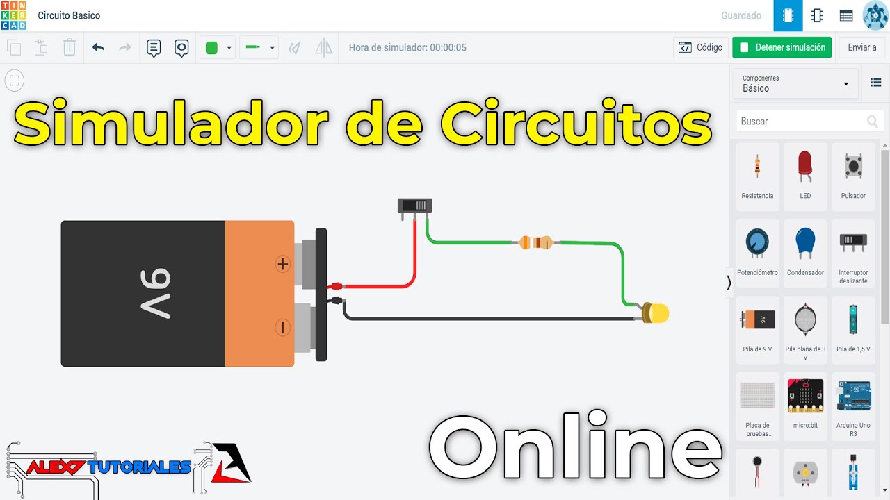Circuito B&aacute;sico en Tinkercad - Simulador Gratis Online ⚡