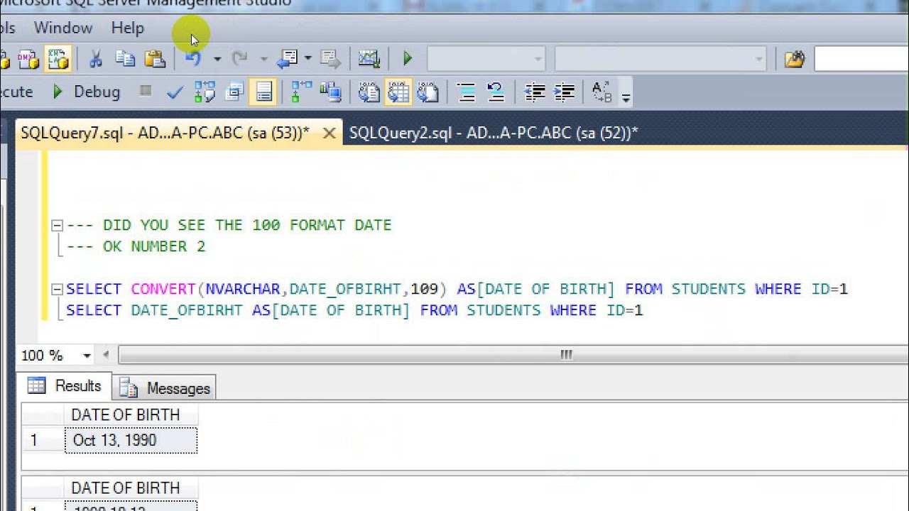 How To Using Date Fomat In SQL Server