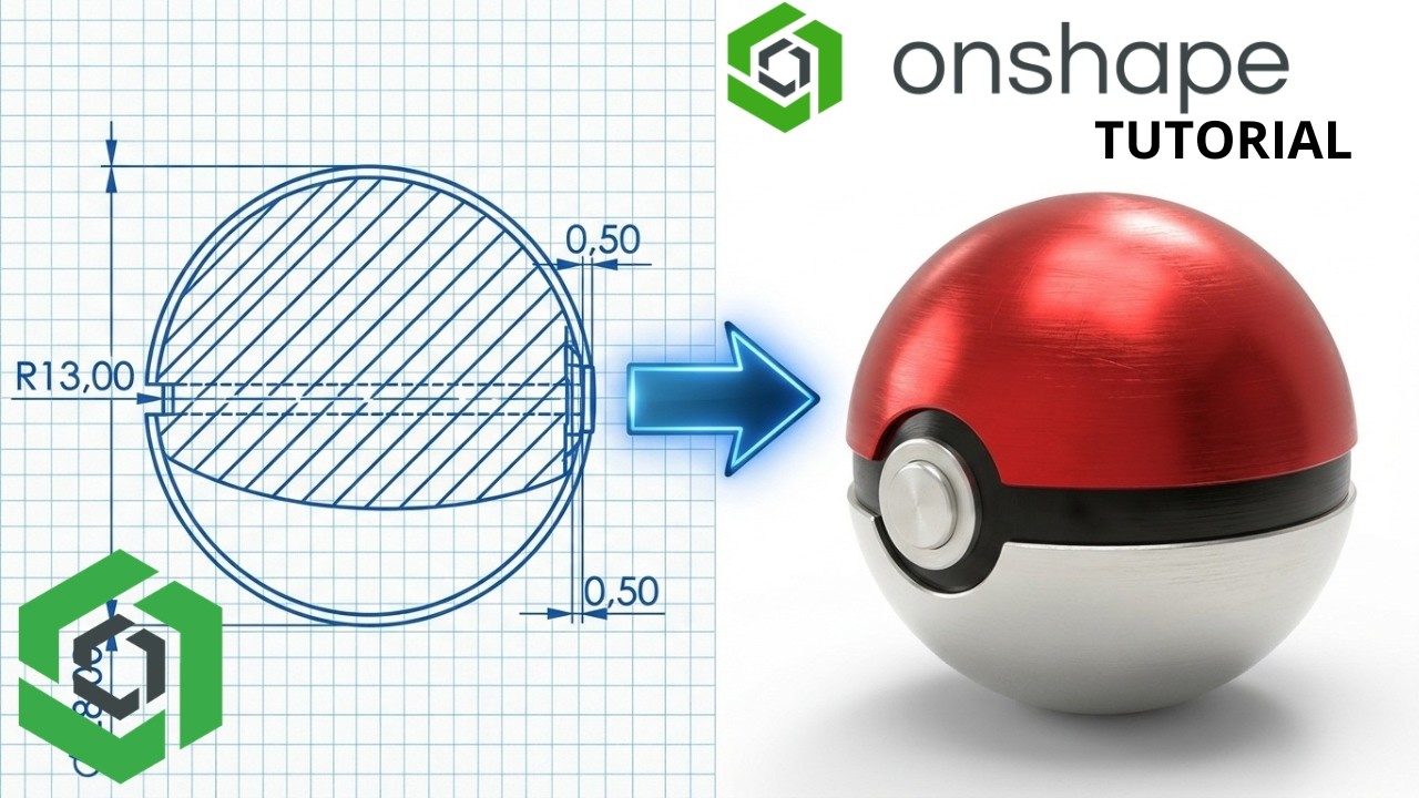 Onshape 360 From Zero | How to Make a Pokeball Tutorial #5