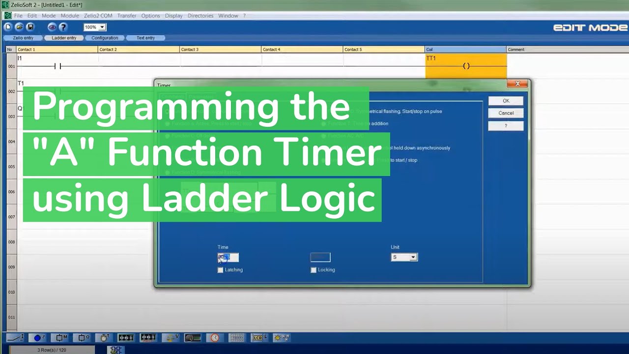 Zelio Smart Relay Tutorial: Programming Function A Timer in Ladder Logic | Schneider Electric