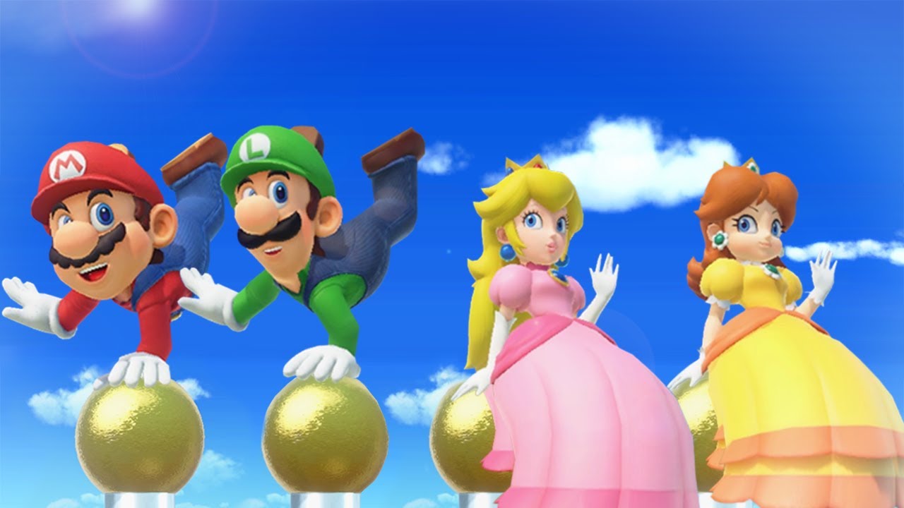 Super Mario Party MiniGames - Mario Vs Luigi Vs Peach Vs Daisy (Master Difficulty)