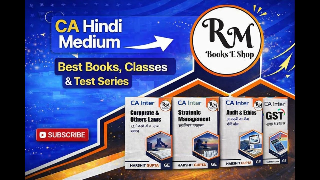 CA Hindi medium students ke liye Best Books, classes, test series | RM Books E - Shop 