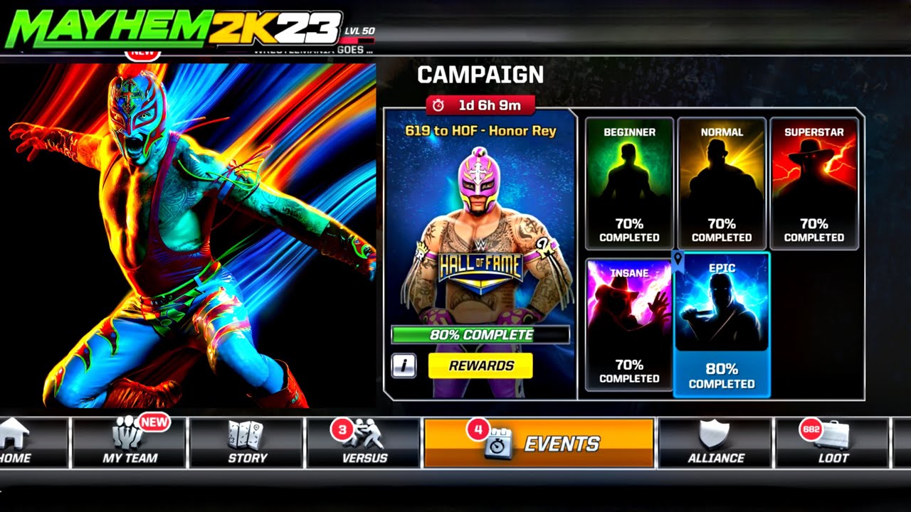 619 to Hall of fame Rey Mysterio campaign Event wwe mayhem