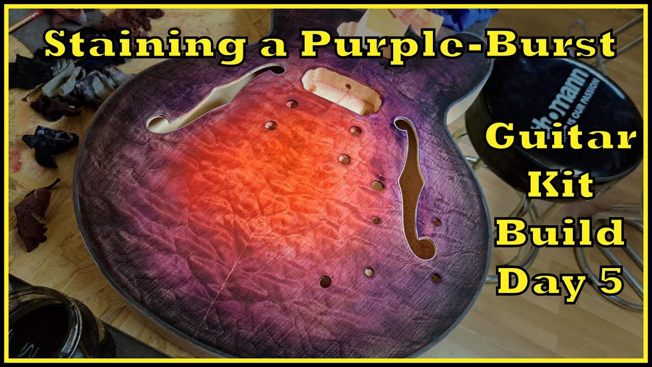Staining a Purple-Burst on the ES-335 Body (Day 5 - Guitar Kit Builds)