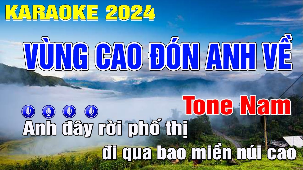 Vùng Cao Đón Anh Về Karaoke Tone Nam (D#m) Beat Chuẩn Dễ Hát | Trung Hiếu
