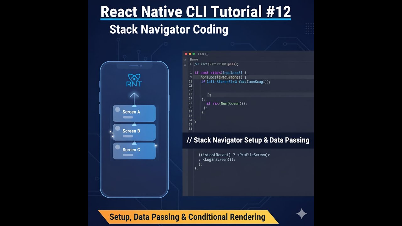 React Native CLI Tutorial #12 &ndash; Stack Navigator | Installation, Setup & Passing Data