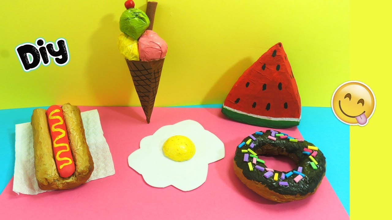 COMIDA DIY 😋 HECHA CON MATERIAL RECICLADO🤤Parte 1🌭🍩