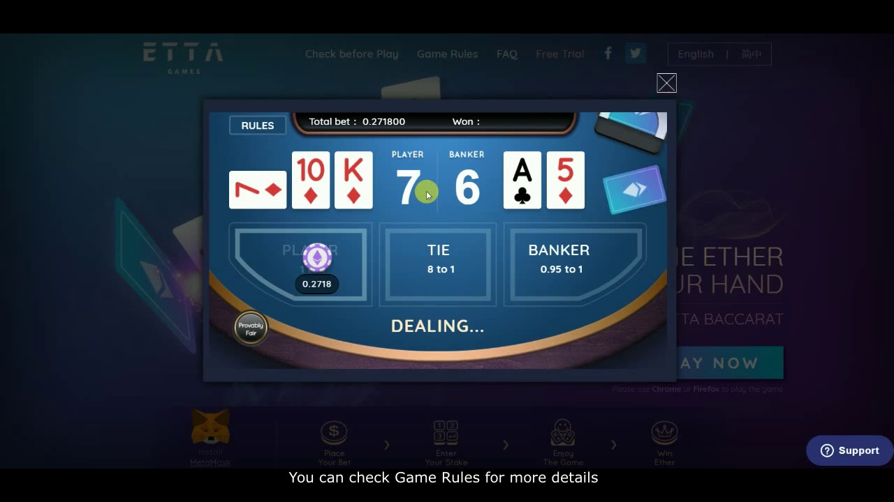 ETTA Baccarat Game - Your First Ethereum Games