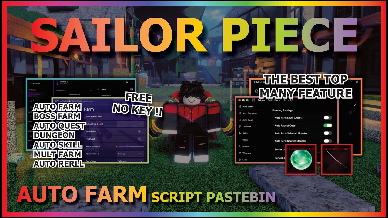 SAILOR PIECE Script Pastebin 2026 AUTO FARM, AUTO DUNGEON, QUEST, AUTO BOSS, KILL AURA (NO KEY) 🗡️🔥