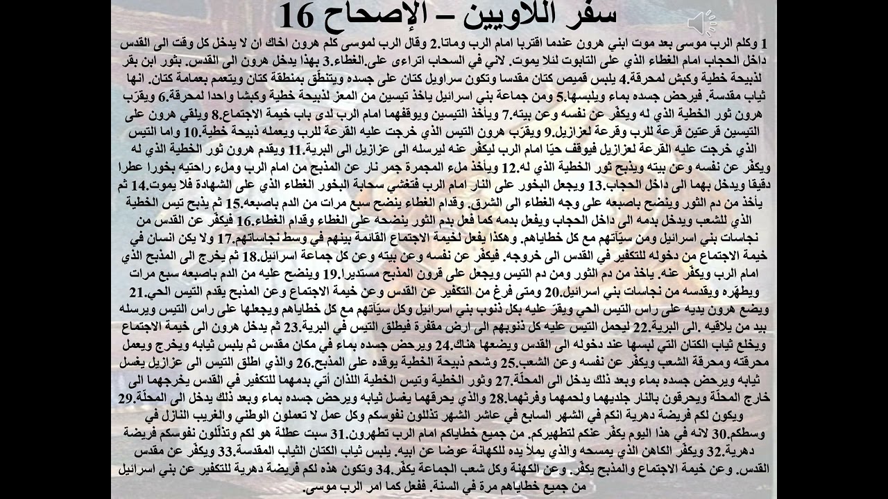 16- تبسيط سفر اللاويين - اصحاح 16 - ظل الخيرات 16 - يوم الكفارة العظيم - ابونا لوقا ماهر