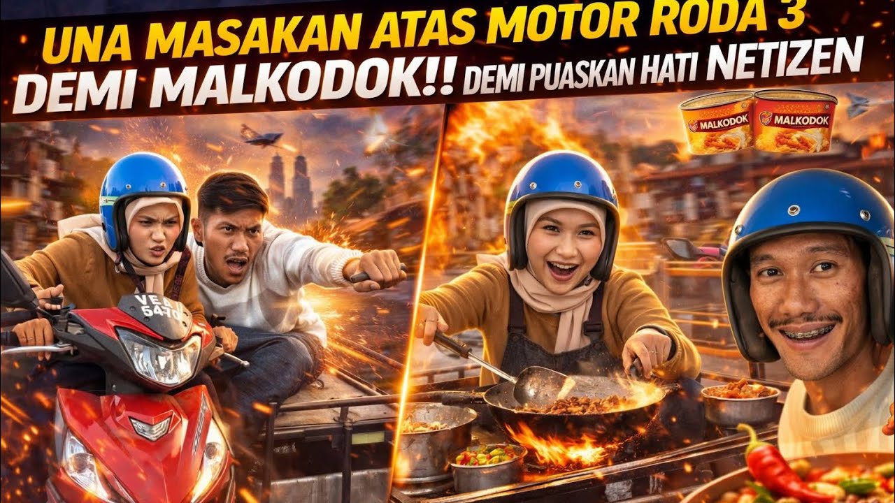 AJAR MAL MASAK ATAS MOTOR RODA 3 !! MAMA MAL BAGI KOMEN PEDAS ?!!