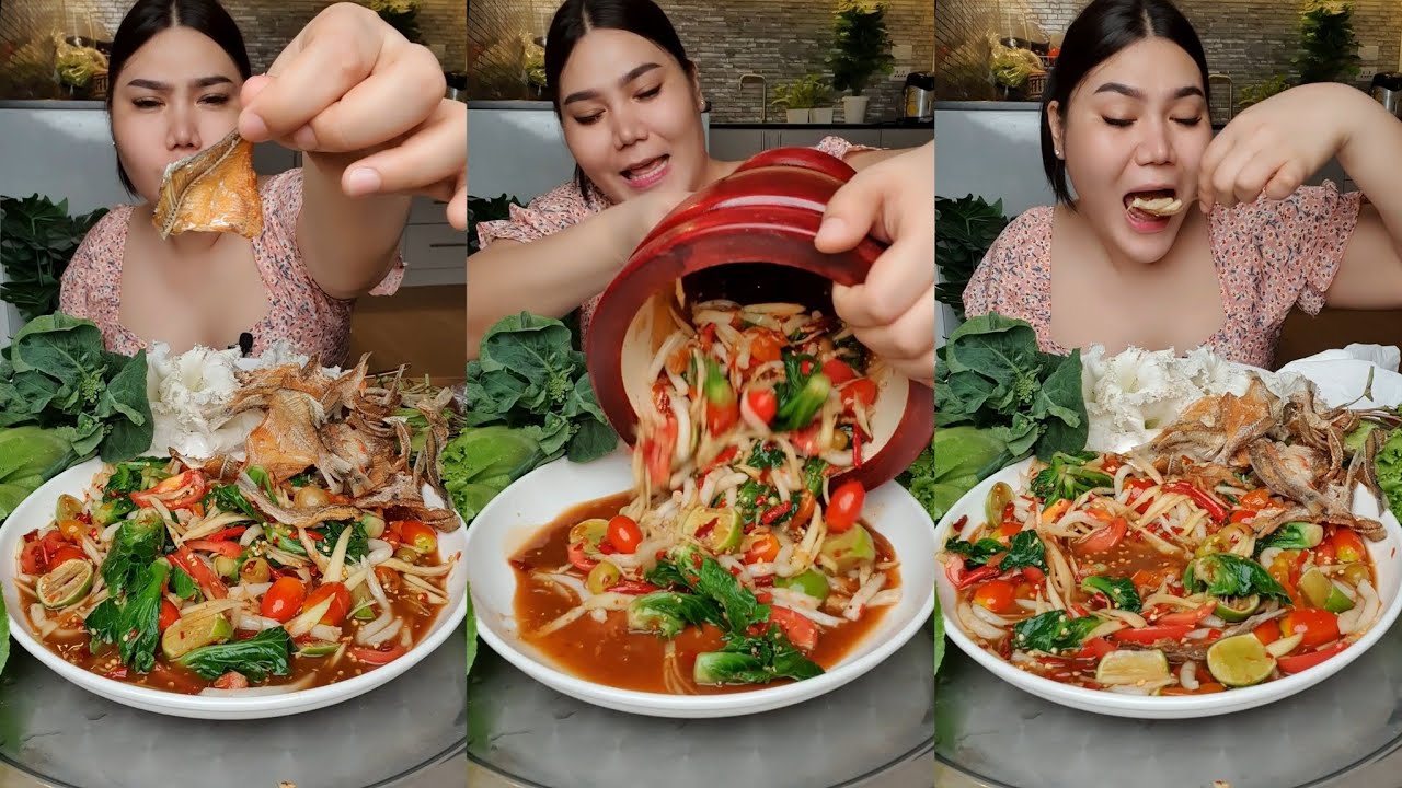 ตำด๊องแด้ง แกล้มปลาสร้อยทอด | ไอซ์ซี่ กินยั่ว