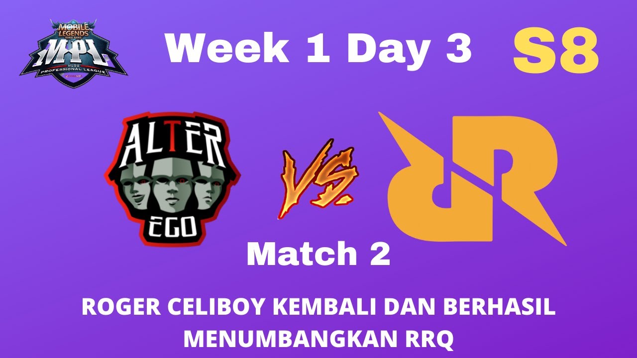 ALTER EGO VS RRQ MATCH 2 | React MPL ID S8