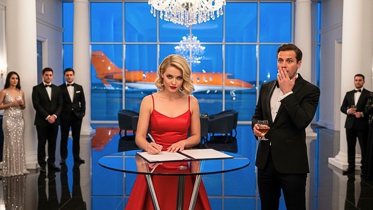 She Signed the Divorce in Silence — Minutes Later a Billionaire Jet Landed at His Company Gala