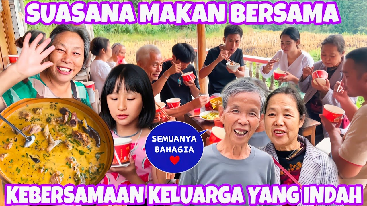 BANYAK KELUARGA DATANG KERUMAH DESA UNTUK MAKAN BERSAMA,DIHARI MID-AUTUMN FESTIVAL