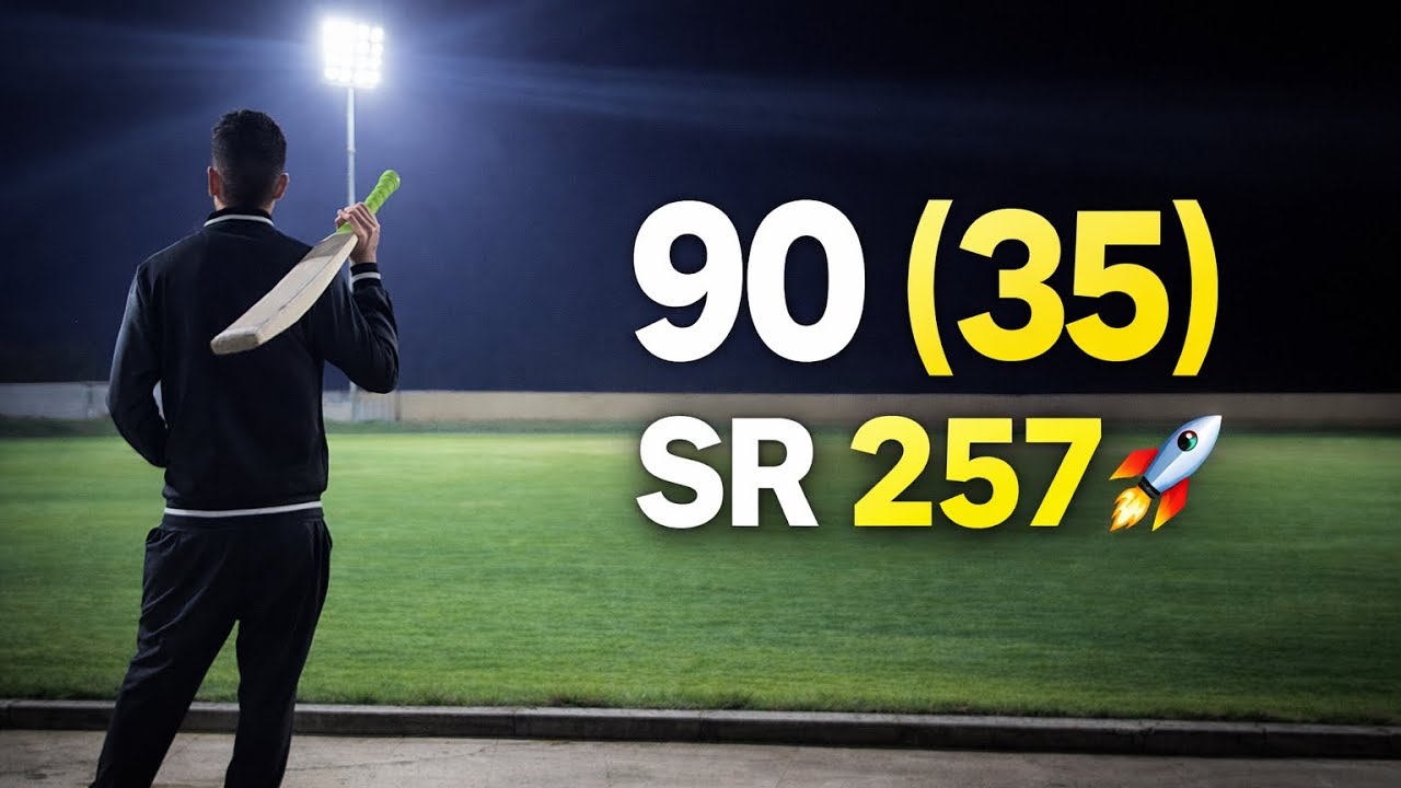 9 Sixes in one Match 😱 | 90 Runs in 35 Balls 🔥 | SR 257 | Night Match Power Hitting | UAE Match 🇦🇪