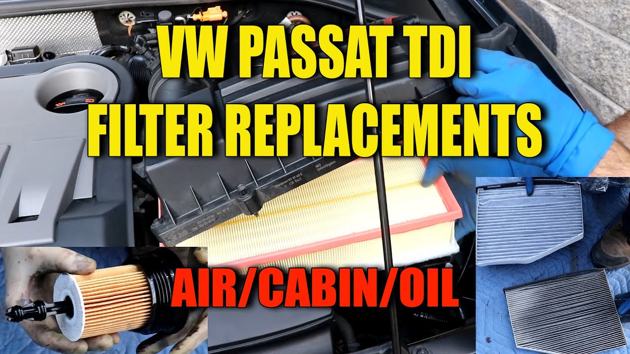 Замена масляного, воздушного и салонного фильтров VW Passat TDI B7 2012-2015 гг. своими руками (С...