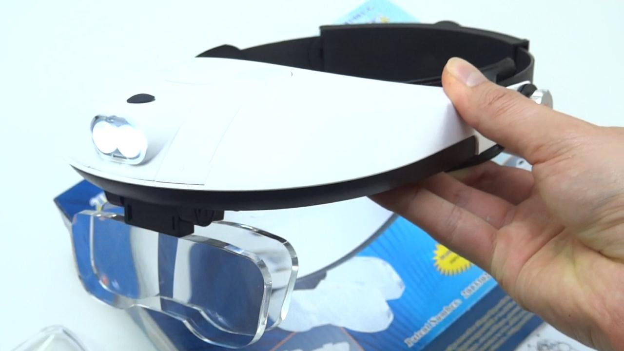Unbox Lupas Manoslibres Visera Ajustable Con 5 Lentes De Aumento Luz LED