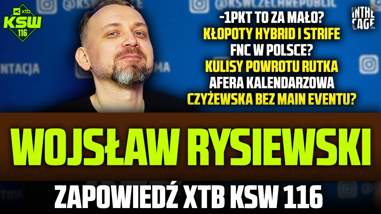 Wojsław RYSIEWSKI - ZAPOWIEDŹ KSW 116 | Koniec HYBRID i STRIFE? | Powrót RUTKA | -1pkt to za mało?