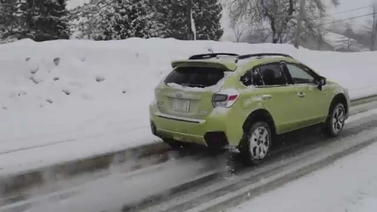 2014 Subaru XV Crosstrek climbs Foster Street