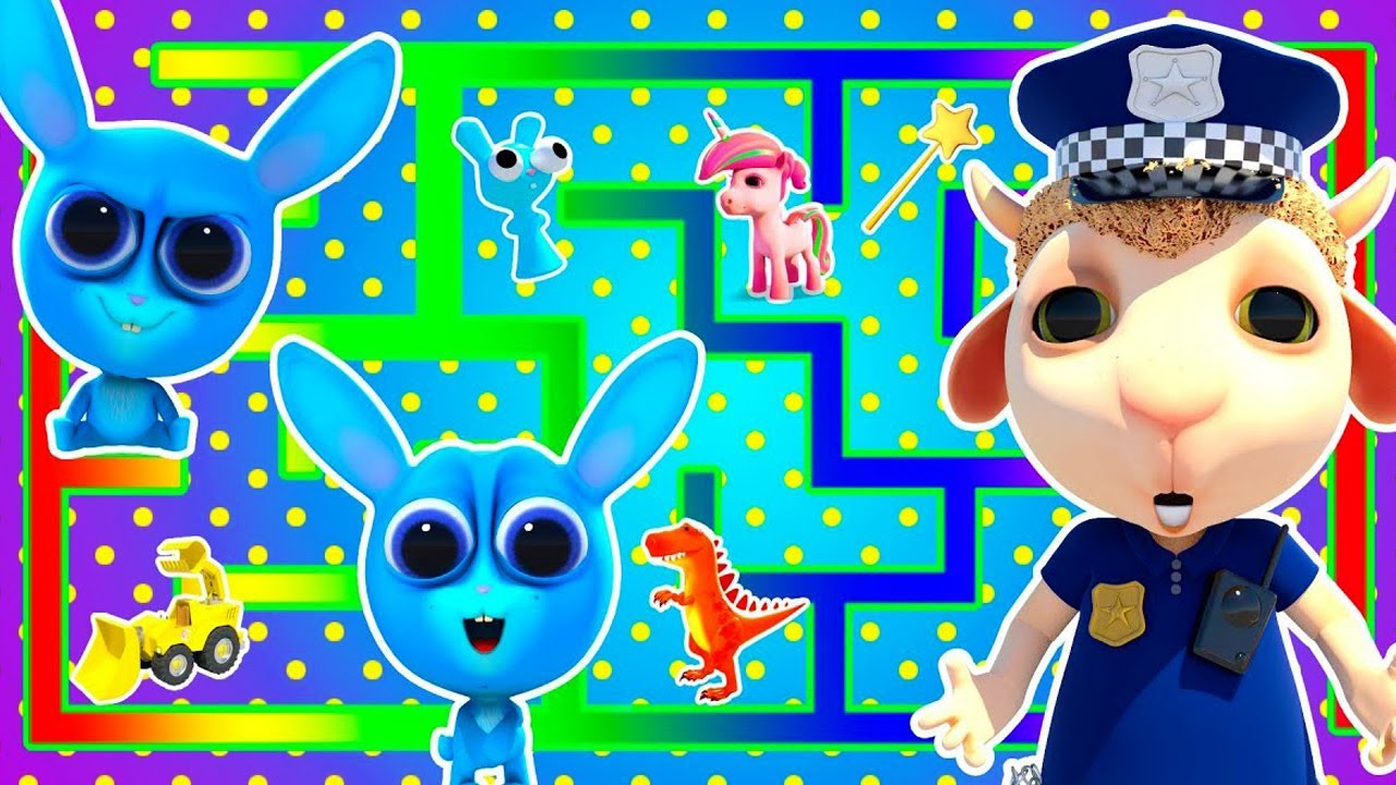 Police Officer Chasing Little Rabbits | Funny Cartoon for Kids | Dolly and Friends 3D