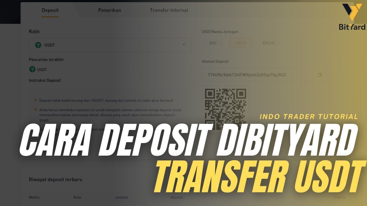 CARA DEPOSIT DI BITYARD MENGUNAKAN INDODAX & BINANCE ( TRANSFER USDT ANTAR EXCHANGE VIA TRC20 )