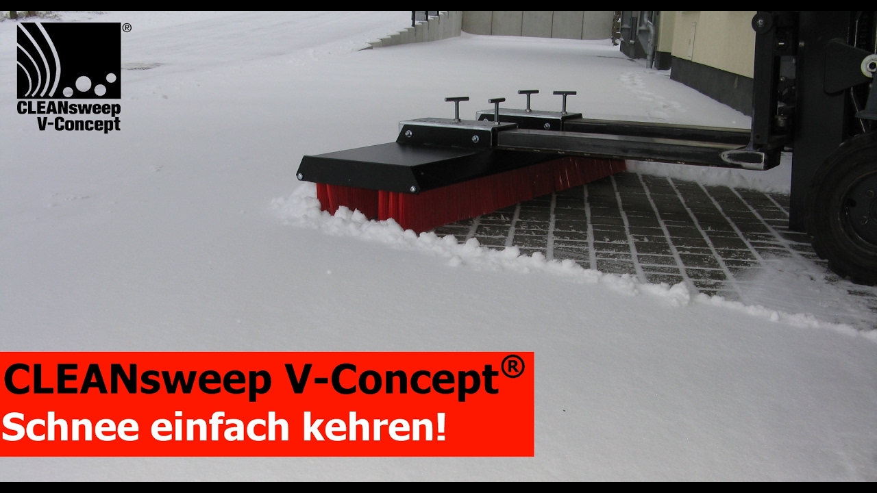 Schnee kehren mit CLEANsweep V Concept - Der Kehrbesen mit der Sammelfunktion!