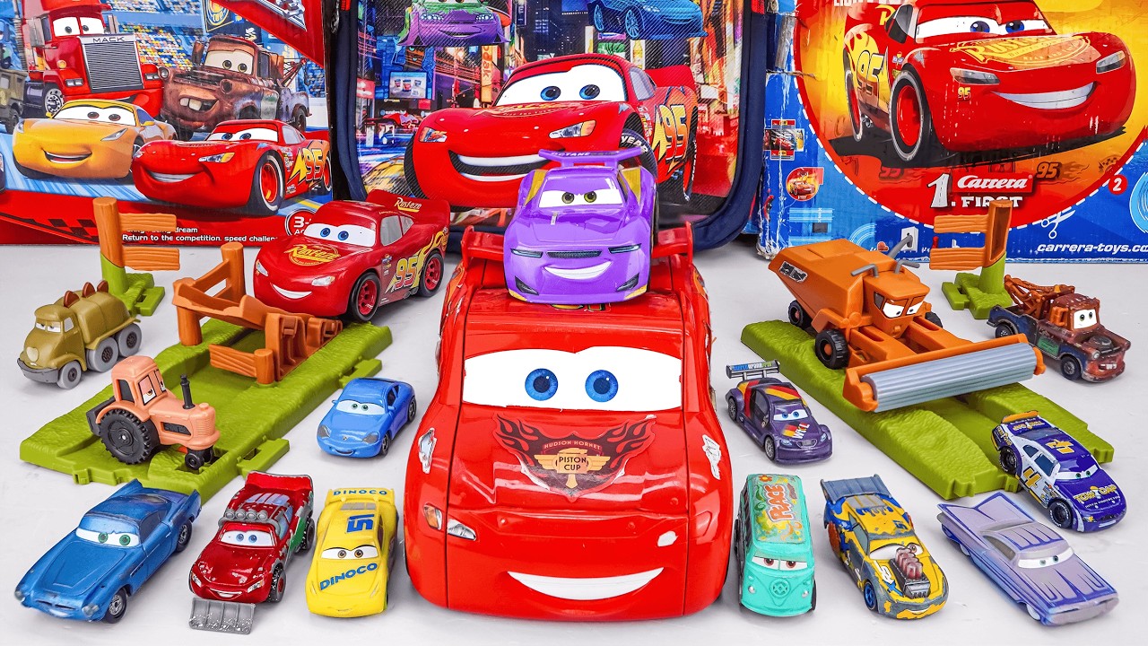 Disney Pixar Cars Unboxing Review | Lightning McQueen | Mattel Disney Pixar Cars Glow Racers Playset